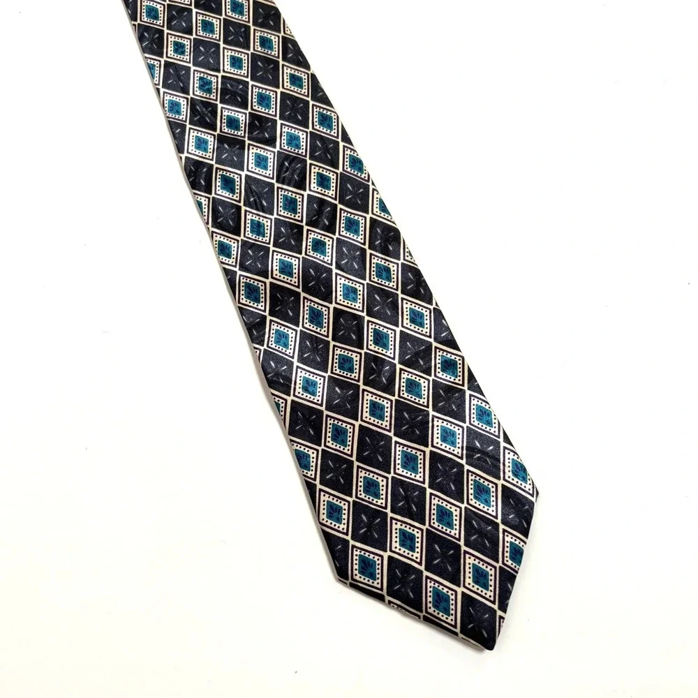 Christian Dior Monsieur Men's Silk Necktie Diamond Pattern Luxury‎ Holiday Gift